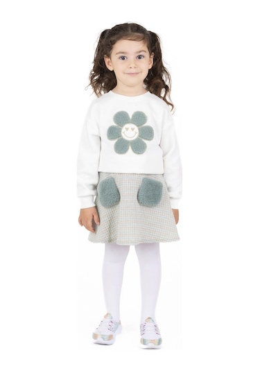 Bestkids Kız Çocuk Papatya İşlemeli Sweatshirt 2-6 Yaş 001