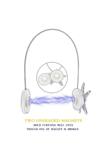 Perde Bağları Kristal Perde Askısı Gümüş Manyetik Perde Tokası Askı Askısı Deniz Yıldızı Dekoratif Perde Askı Kancaları Perdeler İçin, 1 Çift Diğer