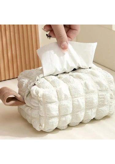 Beyaz Doku Tutucu Süper Yumuşak Kafes Desen Doku Kutusu Dekoratif Kumaş Güzel Yemek Masası Peçetelik Ev Gereçleri