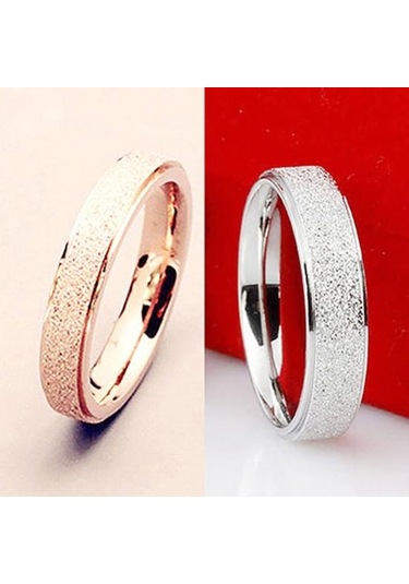 Altın Erkek Kadın Düğün Paslanmaz Band Yüzük Mat Çelik Yüzük Takı Çift Hediye Us 9 Altın