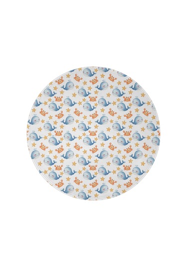 Balina Desenli 47 İnç Yuvarlak Polar Battaniye, Yumuşak, Hafif, Yetişkin & Çocuk-a6 Whale Crab Starfish