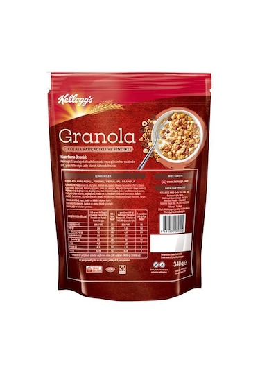 Kellogg's Granola Çikolata Parçacıklı Ve Fındıklı 5 x 340 G