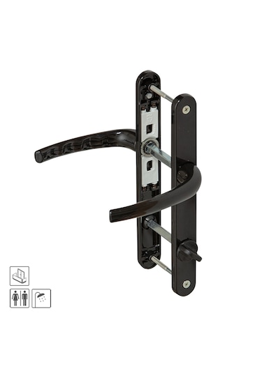 Pimapen Pvc Alüminyum Çift Taraflı Metal Kapı Kolu Wc Siyah