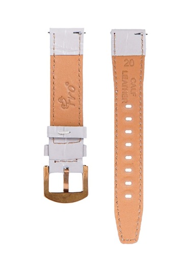 Fro Lw38-43 20 Mm Hakiki Deri Kroko Krem Kordon Gold Toka