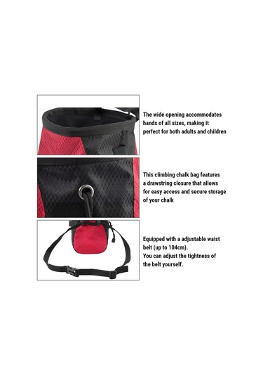 Luckstone-kaya Tırmanışı Tebeşir Çantası Ayarlanabilir Bel Kemeri Y28994b Siyah