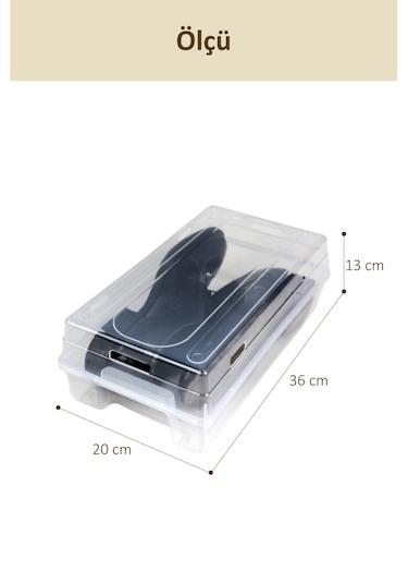 İronika 10 Adet Erkek Ayakkabı Kutusu Şeffaf Ayakkabı İstifleme S Şeffaf