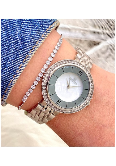 Reward Rw0329 Taşlı Kadran Çelik Kadın Kol Saat+bileklik
