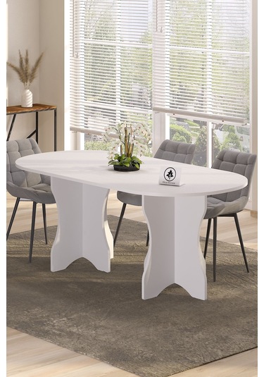 Mutfak Masası Yemek Masası 140x90 Balkon Masası Beyaz