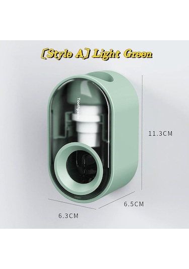 Açık Yeşil Otomatik Toz Geçirmez Diş Macunu Dispenseri Duvara Montaj Tutucu Banyo Aksesuarları Seti Diş Macunu Sıkacağı Lm Açık Yeşil
