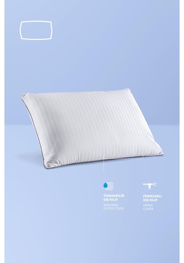 Pafu Visco Kaz Tüyü Konforunda Rahat Uyku Yastık Beyaz