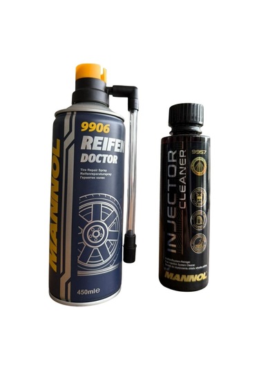 Mannol Lastik Tamir Spreyi 450 Ml + Enjektör Temizleyici 250 Ml Bakım Seti