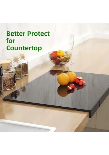 Xuweiwei Siyah 1 Adet Kaymaz Akrilik Kesme Tahtası, Meyve Doğrama Tahtası Siyah