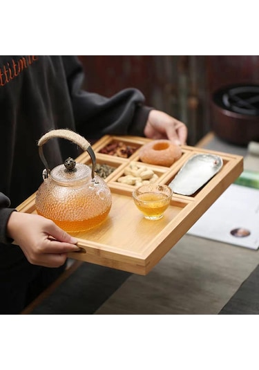 Meyve Tepsisi, Çay Töreni Aksesuarları Kombinasyonu Bambu Kurutulmuş Meyve Tepsisi Atıştırmalık Tabak Tutucu Ev Çay Töreni İçin