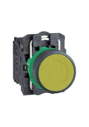 Schneider XB5AA5122 mm Yaylı Sarı Kumanda Butonu Plastik