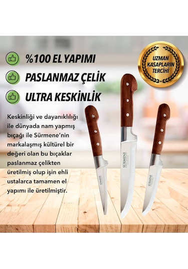 Lazoğlu Sürmene Trabzon 6'lı Mutfak Bıçak  Seti 6'lı Set