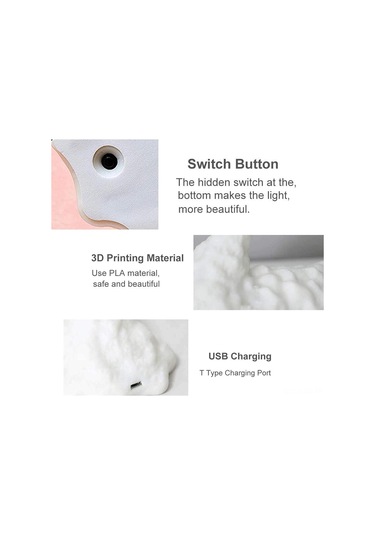 Springsun 3d Baskılı Çevre Dostu Pla Işık, Led Fener, 8-10 Saat Süre, Usb Şarjlı, Kreatif Dekoratif Alet Buz Ejderha Çok Renkli