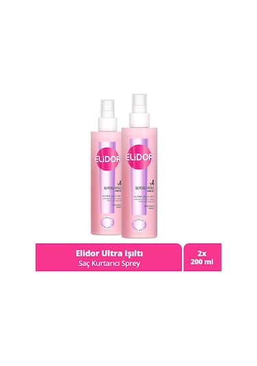 Elidor Saç Kurtarıcı Sprey Ultra Işıltı Yoğun Parlaklık 200 Ml X2
