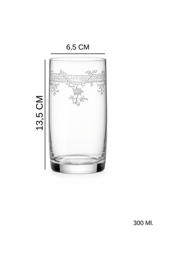 Florale Model Desenli Su & Meşrubat Bardağı 2 Li Şeffaf Zarif Set Şeffaf