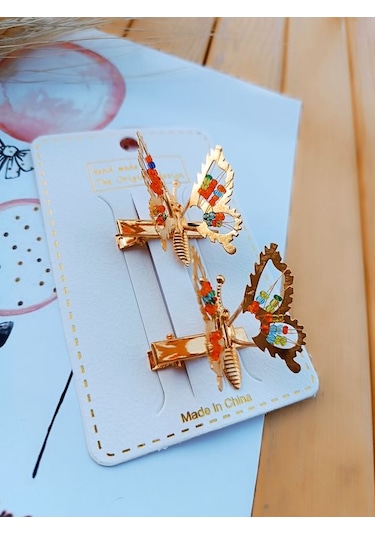 Kelebekli Klips Toka Çok Renkli