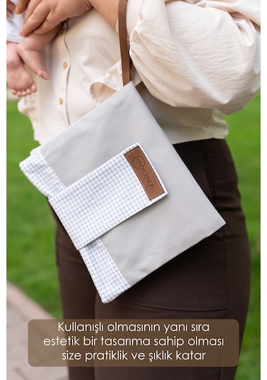 Mordesign Bebek Alt Açma Bakım Çantası, Anne Bebek Organizeri, Yıkanabilir, Kir Tutmaz, Junior Serisi, Gri Gri Zg975 Gri