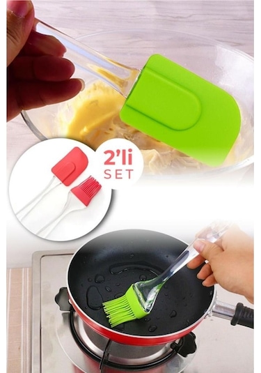 Silikon Yumurta  Fırçası ve Spatula 2'Li Set