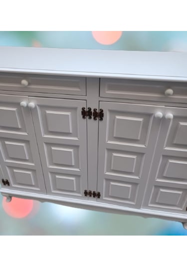 Ayakkabılık Kareli Çok Amaç Model Parlak Beyaz 2 Kapı 2 çekmece