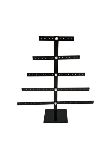 5 Katlı Çam Şeklinde Siyah Pleksi Küpe Standı 40 Çift Küpe Orta Boy Küpe Takı Düzenleme Organiza Çok Renkli