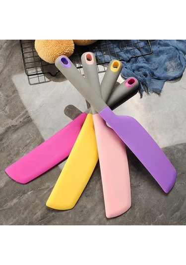Sarı Büyük Silikon Pişirme Kazıyıcı Krem Kazıyıcı Reçel Karıştırma Bıçağı Kek Kazıyıcı Ekmek Bıçağı Pişirme Aracı