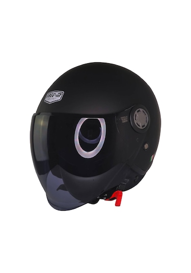 Motoanl Free-M Güneş Vizörlü Ece 22.06 Yarım Açık Motor Kaskı Mat Siyah