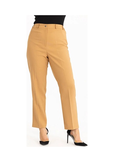 Galaxi Kadın Büyük Beden Klasik Pantolon 3051036 Camel