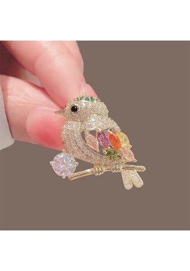 Bayan Zarif Kuşlar Rhinestone Broş Pin Hediye Moda Diy Aksesuar Kadın Korsaj Çok Renkli