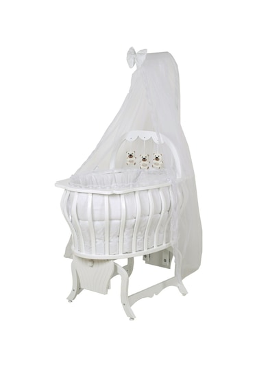 Setaymobilya Beşik, Hünkar Mdf Sallanan Beşik + Uyku Seti - Setay