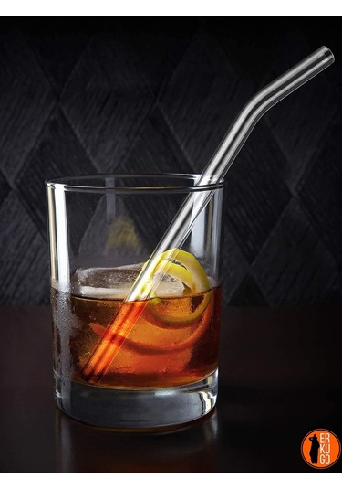 6 Adet Kalın Ve Büyük Boy Cam Pipet, Temizleme Fırçası Hediyeli Eğimli Şeffaf Pipet Seti