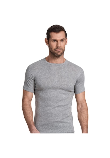 Namaldi Erkek Ribana O Yaka İnce Biyeli Fanila 3'lü Paket - 111 Gri