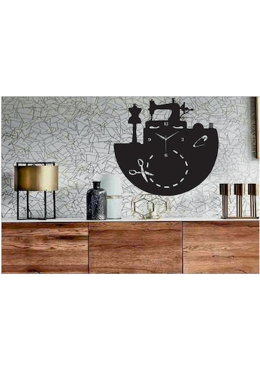 Tekstil Sektörü Temalı Dekoratif Ahşap Duvar Saati (548316902) Ahşap