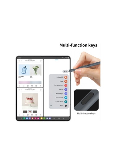 Samsungg Galaxy Uyumlu Z Fold6 / 5 / 4 / 3 İçin Kalem Yuvalı Elektromanyetik Stylus Kalem Gri