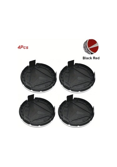Elmpaly 4 Adet Siyah Kırmızı Mercedes-benz C E S Gla Glc Glk Gl Cls İçin 75 Mm Jant Kapakları Seti