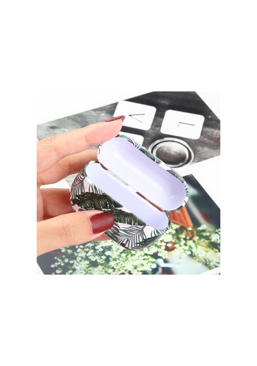 Airpods Uyumlu Pro Muz Yaprağı Desenli Su Sticker Stili Bluetooth Kulaklık Koruyucu Kılıf Yeşil