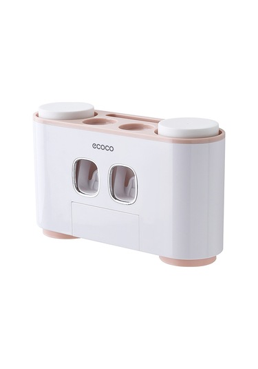 Geeroyoo Duvar Montajlı Diş Fırçası Tutucu Seti - 5 Fırça Yuva, 4 Bardak, 2 Diş Macunu Dağıtıcı, Çekmece Yok, Ahşap Olmayan, Pembe En Az Sipariş Miktarı 36 Adet Beyaz