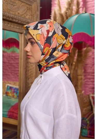 İpekhan Marrakech Koleksiyon Soft Eşarp 1209 - 08 Gri/sarı Gri-sarı-08