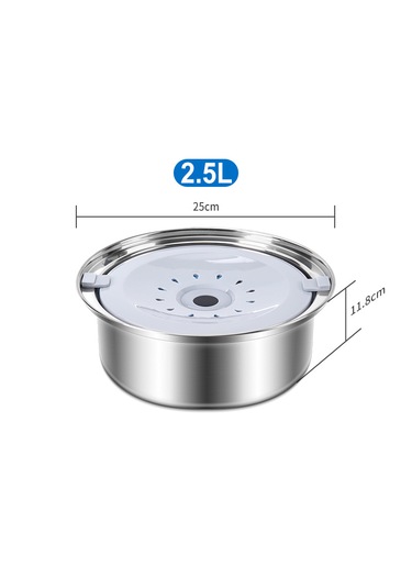 Ecronicword Paslanmaz Çelik Evcil Hayvan Su Kabı Kediler Köpekler 2.5l W13