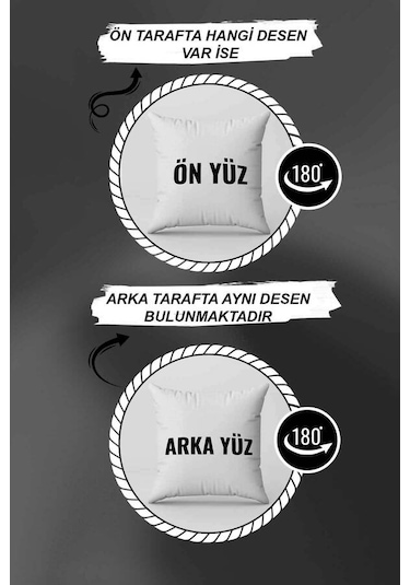 Turuncu Avangarde Çift Taraflı Yastık Kırlent Kılıfı Krl983n11