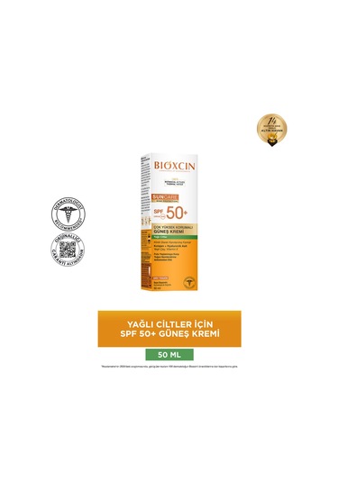Bioxcin Sun Care Spf 50 Çok Yüksek Korumalı Güneş Kremi 50 ml Karma Yağlı Cilt - Kolajen Hyaluronik Asit