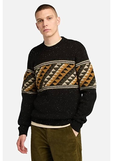 Farisle Crew Neck Sweater Siyah