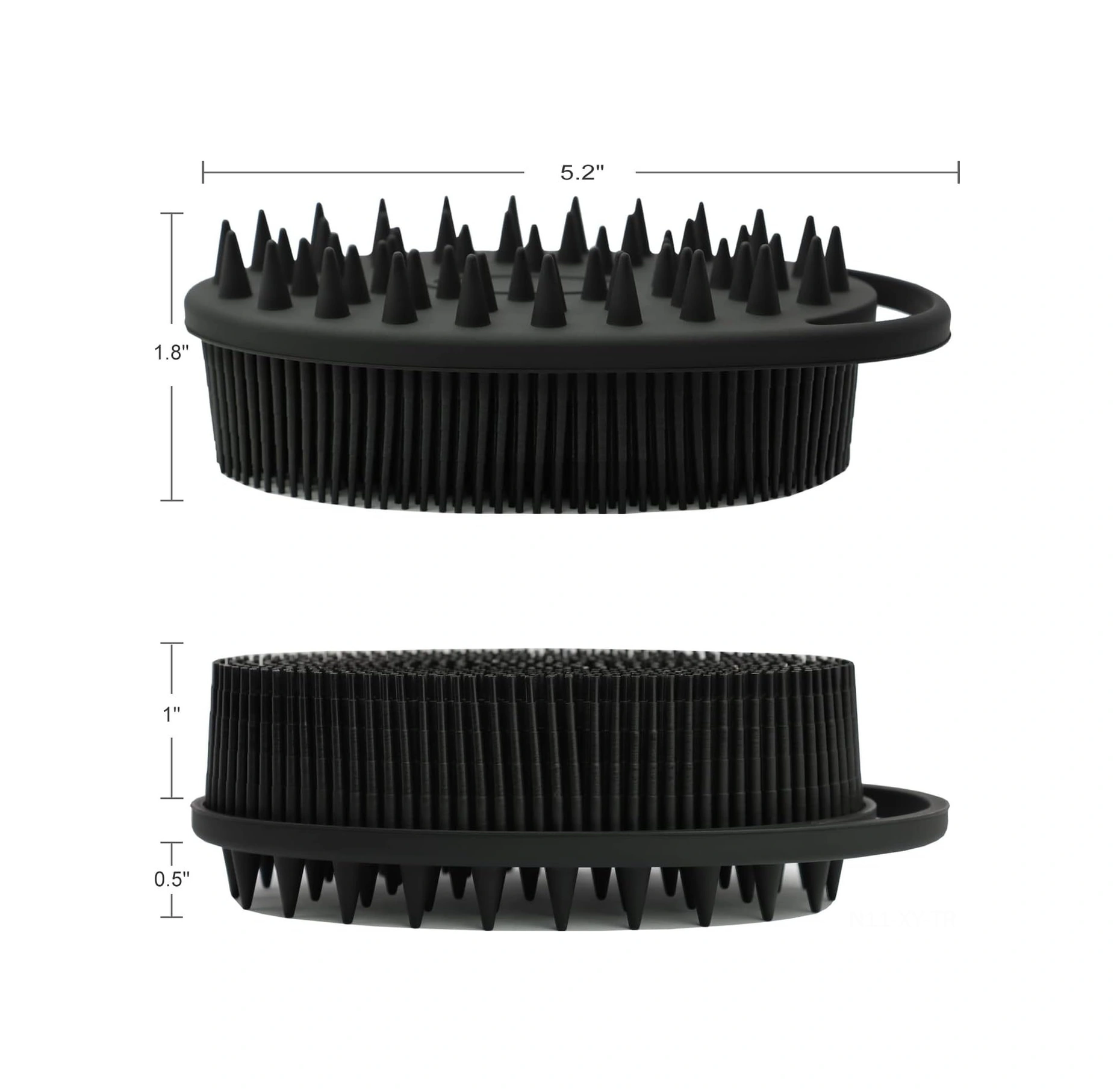 Shineyee Silikon Gövde Aşınmazlık Ve Saç Derisi Bakımı Fırçası - İki Yönlü Tasarım, Şampuanlama Özelliği İle Erkek, Kadın Ve Evcil Hayvanlar İçin Siyah