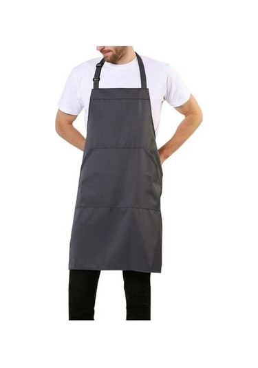 Fastbuy Kadın Erkek İçin Uzun Bağlı Ayarlanabilir Önlük 18 Renk Şef Ki Koyu Gri Diğer Diğer