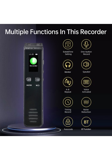 Singree 32gb Profesyonel Ses Kayıt Cihazı - Bluetooth, 30 Saat Sürekli Kayıt, Yüksek Kaliteli Hoparlörlü