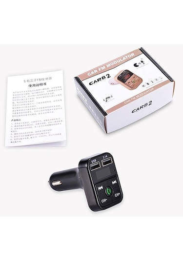 Sones B2 Çift Usb Şarj Bluetooth Fm Verici Mp3 Müzik Çalar Araç Kiti, Eller Serbest Arama Desteği Ve Tf Kartı Ve U Disk Altın Gül