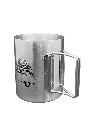 Orcamp Katlanabilir Saplı Çelik Kupa Bardak Karavan Out-1800