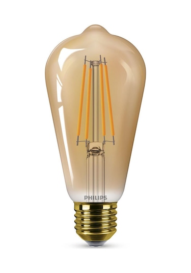 Philips LED Classic Amber Filament Ampul 7W 470 Lum 1800K Koyu Sarı Işık ST64 E27 (40W)